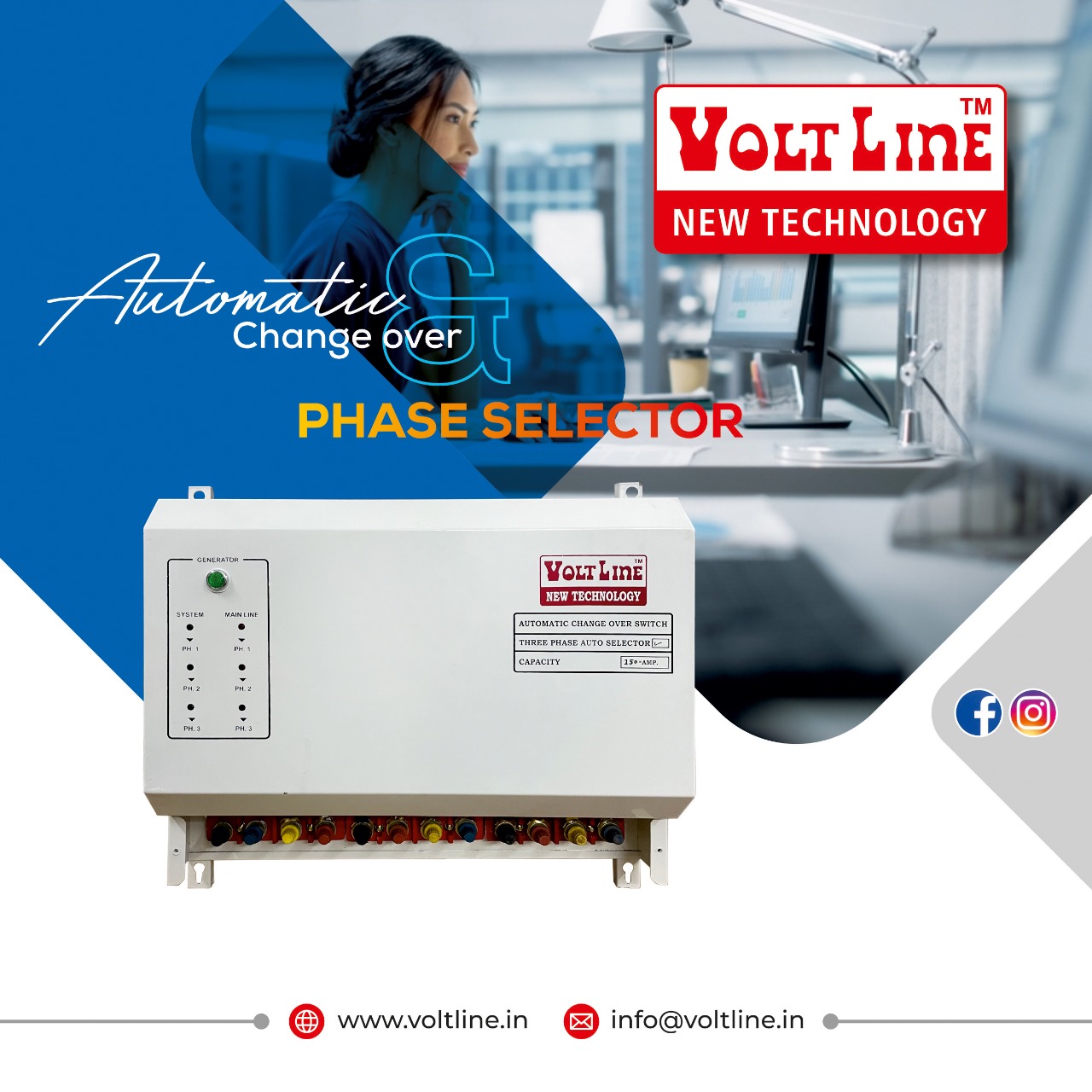 Automatic Change Over And Phase Selector Voltline